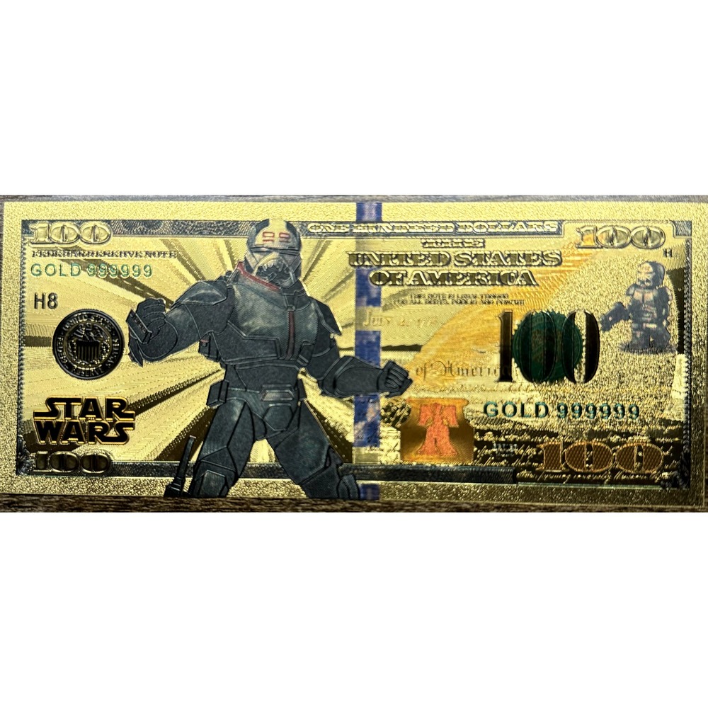Wrecker - Bad Batch - Star Wars 24k Gold Foil Banknote Collectible $100 Bill